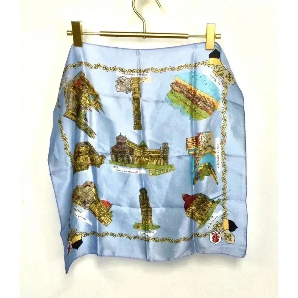 Firenze Pisa Italy Historical‎ Landmarks Landscape Souvenir Scarf Blue One Size